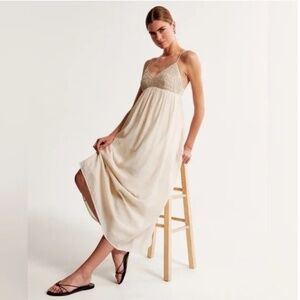 Abercrombie & Fitch Sz XL Crochet Lace Maxi Dress